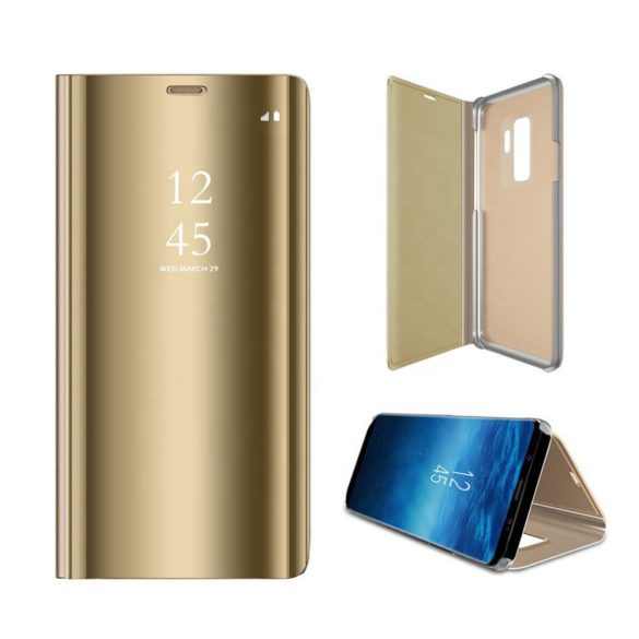 Clear View Case cover Samsung Galaxy A54 5G oldalra nyíló tok, arany