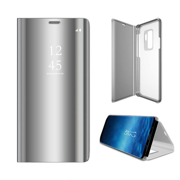 Clear View Case cover Samsung Galaxy A55 5G oldalra nyíló tok, ezüst