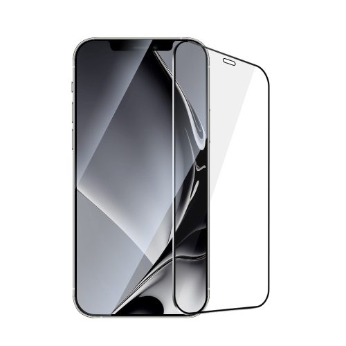 Tempered glass metal keret iPhone 12 Pro Max 6.7"  edzett üvegfólia