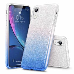   Forcell Glitter 3in1 case Huawei P40 Lite E/Y7P hátlap, tok, ezüst-kék