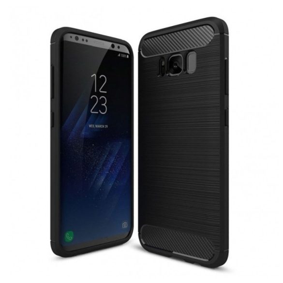 Carbon Case Flexible Samsung Galaxy S8 Plus hátlap, tok, fekete