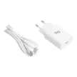 Blue Star Type C - Lightning kábellel, hálózati töltő adapter szett, gyorstöltés, 18W, fehér