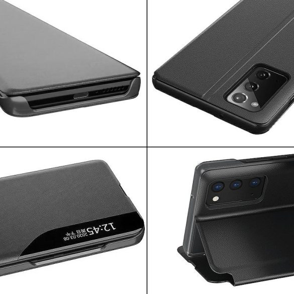 Eco Leather View Case Samsung Galaxy A11/M11 oldalra nyíló tok, fekete