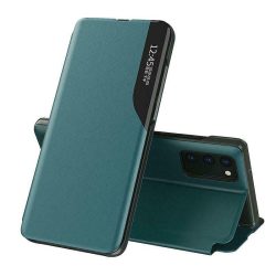   Eco Leather View Case Samsung Galaxy A22 5G oldalra nyíló tok, zöld