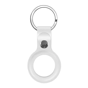 Apple Airtag kulcstartó szilikon tok, fehér