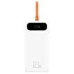 Baseus PPLK000102 Block Power Bank hordozható külső akkumulátor, USB/USB-C, USB-C kábellel, 20000 mAh, 22.5W, fehér