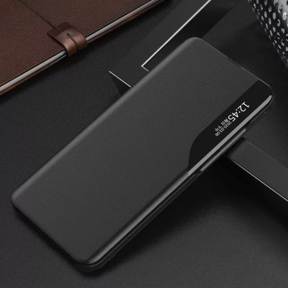Eco Leather View Case Xiaomi Redmi 9A/9AT oldalra nyíló tok, fekete