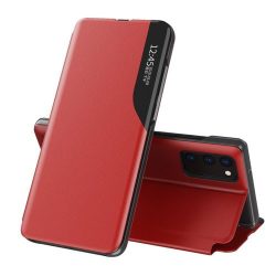   Eco Leather View Case Samsung Galaxy A52 4G/A52 5G/A52s 5G oldalra nyíló tok, piros