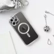 Electro Mag iPhone 14 MagSafe kameravédős hátlap, tok, ezüst-átlátszó