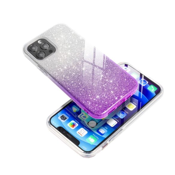 Glitter 3in1 Case Samsung Galaxy A52 4G/A52 5G/A52s 5G hátlap, tok, ezüst-lila