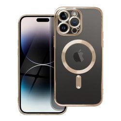   Electro Mag iPhone 14 Plus Magsafe kompatibilis kameravédős hátlap, tok, arany-átlátszó