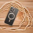 Electro Mag iPhone 14 Plus MagSafe kameravédős hátlap, tok, arany-átlátszó