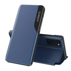   Eco Leather View Case Samsung Galaxy A52 4G/A52 5G/A52s 5G oldalra nyíló tok, sötétkék