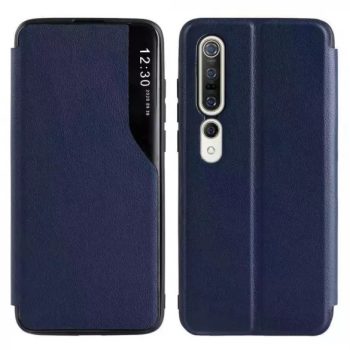   Eco Leather View Case Xiaomi Redmi 9C oldalra nyíló tok, sötétkék