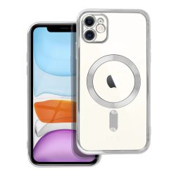   Electro Mag iPhone 11 Magsafe kompatibilis kameravédős hátlap, tok, ezüst-átlátszó