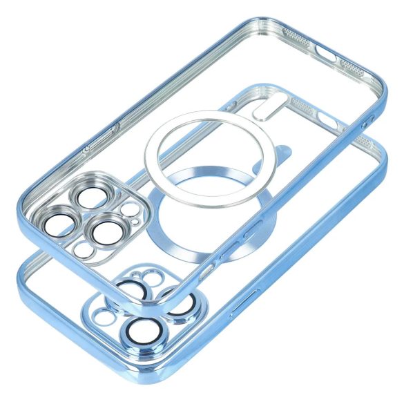 Electro Mag iPhone 11 Magsafe kompatibilis kameravédős hátlap, tok, kék-átlátszó