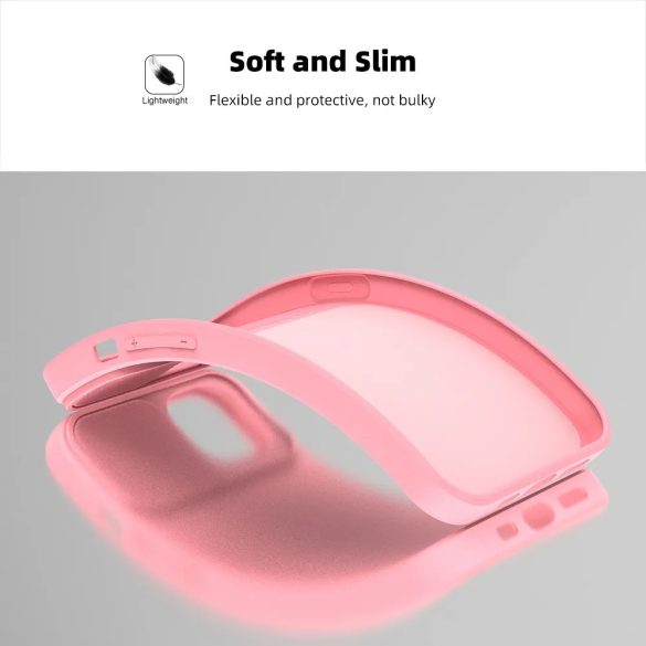 Slide Case iPhone 15 Pro szilikon hátlap, tok, világos rózsaszín