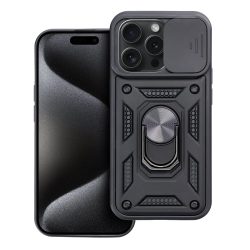   Slide Camera Armor Case iPhone 15 Pro ütésálló hátlap, tok, fekete