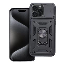   Slide Camera Armor Case iPhone 15 Pro Max ütésálló hátlap, tok, fekete