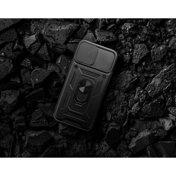 Slide Camera Armor Case iPhone 15 Pro Max ütésálló hátlap, tok, fekete