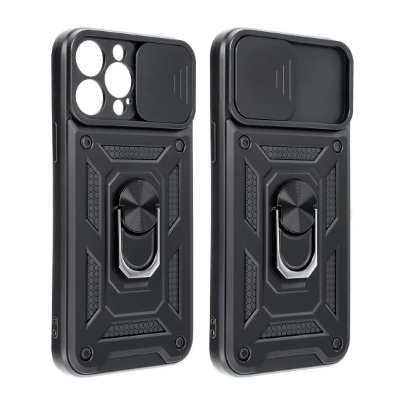Slide Camera Armor Case iPhone 15 Plus ütésálló hátlap, tok, fekete
