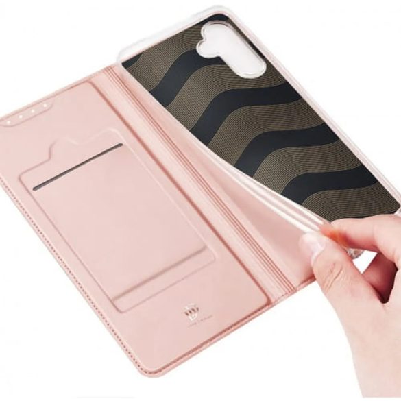 Dux Ducis Skin Pro Samsung Galaxy A35 oldalra nyíló tok, rozé arany
