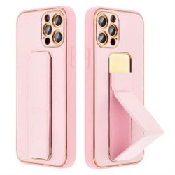   Leather Case Kickstand iPhone 11 Pro hátlap, tok, rózsaszín