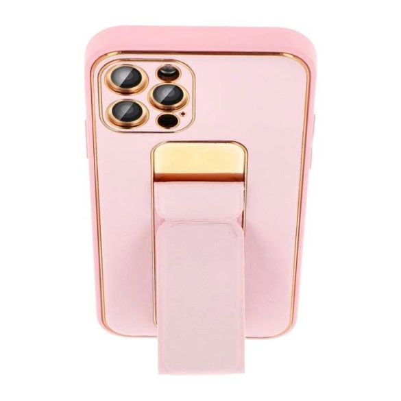 Leather Case Kickstand iPhone 11 Pro hátlap, tok, rózsaszín