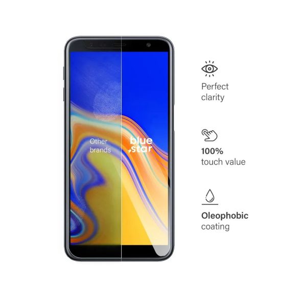 Blue Star Samsung Galaxy J6 Plus (2018) kijelzővédő edzett üvegfólia (2D nem teljes kijelzős sík üvegfólia), 9H, átlátszó