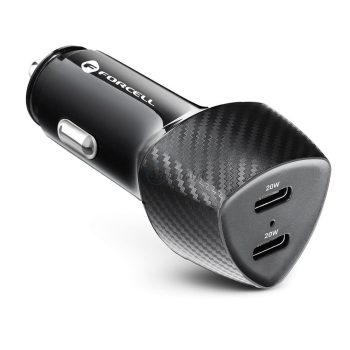   Forcell CC50-2C univerzális autós töltő, 2xUSB-C (20W) fekete