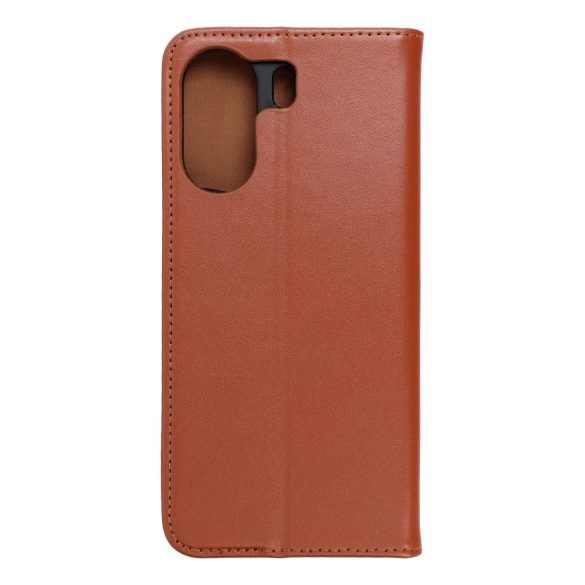 Genuine Leather Smart Pro Xiaomi Redmi 13C/Poco C65 eredeti bőr oldalra nyíló tok, barna