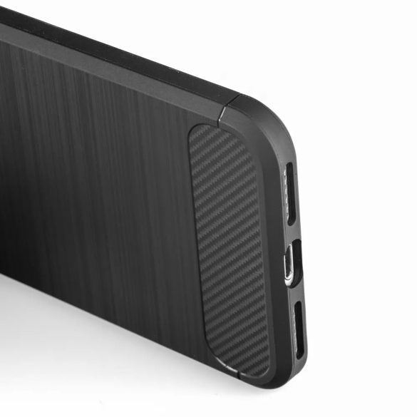 Carbon Case Flexible Xiaomi Redmi 13C hátlap, tok, fekete