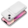 Card Case Silicone iPhone 14 Plus hátlap, tok, fehér