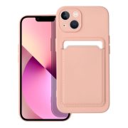 Card Case Silicone iPhone 14 Plus hátlap, tok, rózsaszín