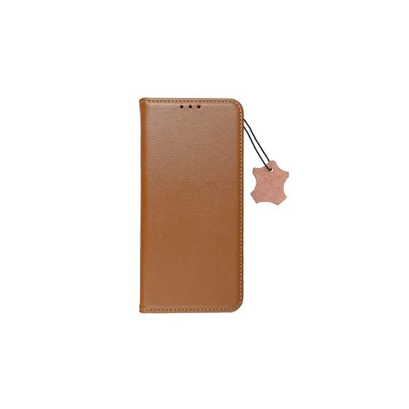 Genuine Leather Smart iPhone 14 Pro eredeti bőr oldalra nyíló tok, barna