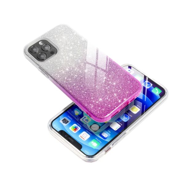 Glitter 3in1 Case Samsung Galaxy A35 hátlap, tok, ezüst-rózsaszín