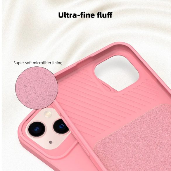 Slide Case iPhone 13 Pro szilikon hátlap, tok, világos rózsaszín