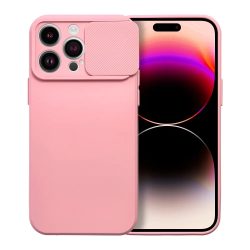   Slide Case iPhone 14 Pro Max szilikon hátlap, tok, világos rózsaszín