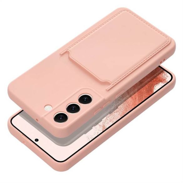 Card Case Silicone Samsung Galaxy S23 Ultra hátlap, tok rózsaszín