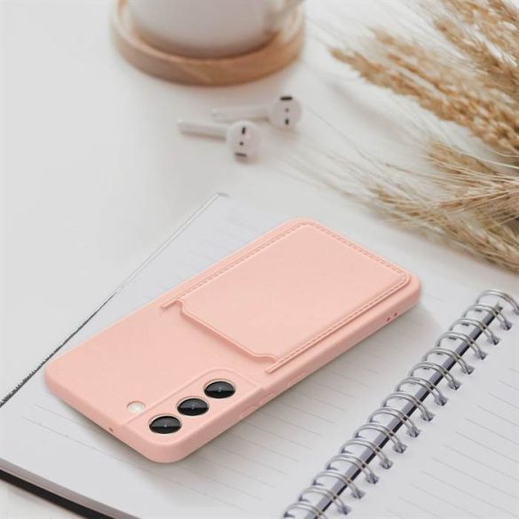 Card Case Silicone Samsung Galaxy S23 Ultra hátlap, tok rózsaszín