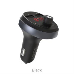   Hoco E41 univerzális FM Bluetooth Transmiter autós szivargyujtó töltő, 2xUSB, fekete