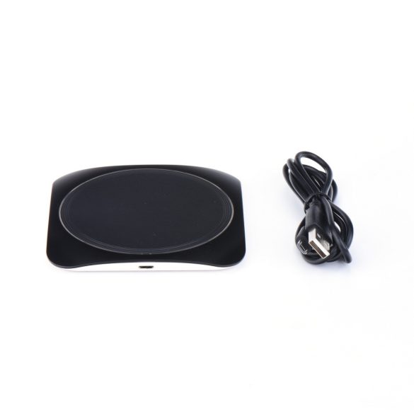 Blue Star Wireless Qi Charger, univerzális asztali vezeték nélküli töltő, 2A, 10W, fekete