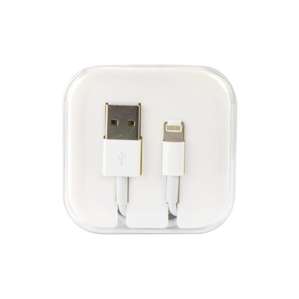 HD4 iPhone 8-pin USB lightning kábel dobozos, 1A, 1m, fehér