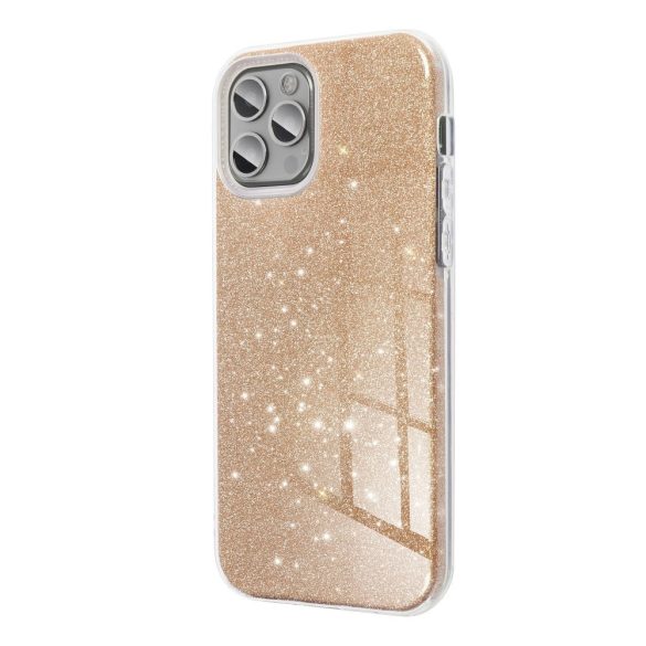 Glitter 3in1 Case Samsung Galaxy A22 5G hátlap, tok, arany