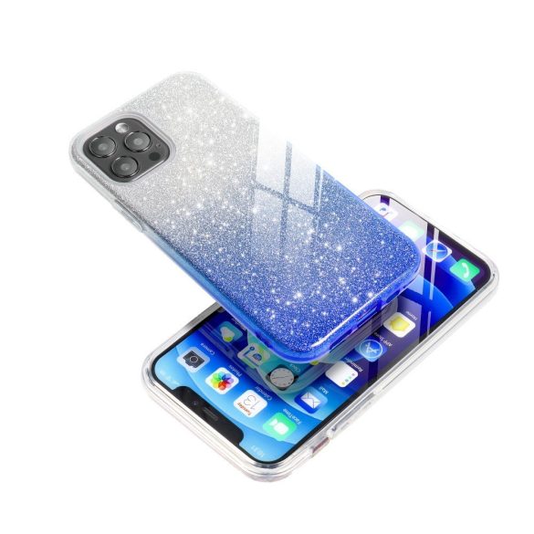 Glitter 3in1 Case Samsung Galaxy A22 5G hátlap, tok, ezüst-kék