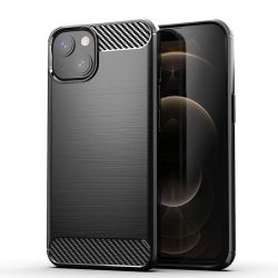 Carbon Case Flexible iPhone 13 hátlap, tok, fekete