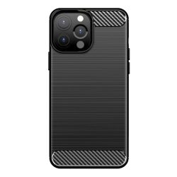 Carbon Case Flexible iPhone 13 Pro Max hátlap, tok, fekete