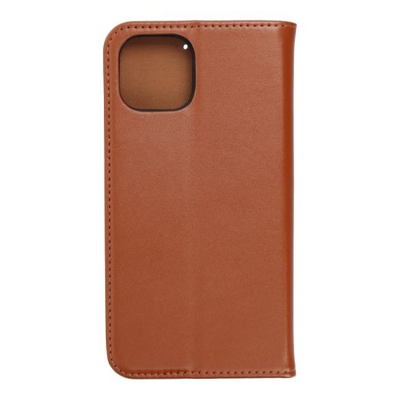 Genuine Leather Smart Pro iPhone 13 Mini eredeti bőr oldalra nyíló tok, barna