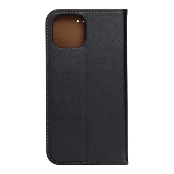 Genuine Leather Smart Pro iPhone 13 Pro Max eredeti bőr oldalra nyíló tok, fekete