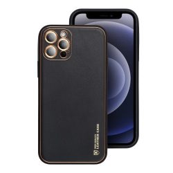 Leather Case iPhone 13 Pro Max műbőr hátlap, tok, fekete